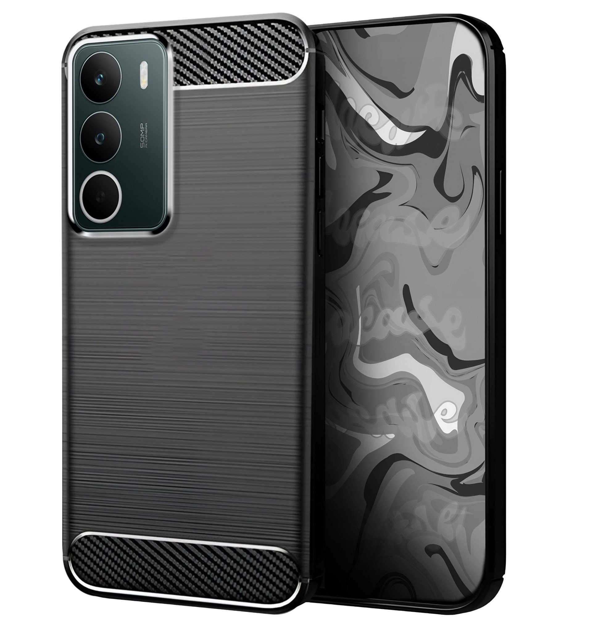 Etui do Realme C71 (Czarne, Pancerne, Karbonowe, Ochronne, Plecki, Obudowa)