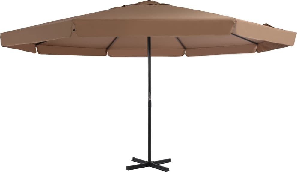 vidaXL Parasol ogrodowy na słupku aluminiowym, 500 cm, taupe