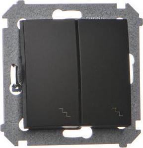 Kontakt-Simon Simon 54 Łącznik schodowy podwójny (moduł) 10AX 250V zaciski śrubowe czarny mat DW6/2.01/49