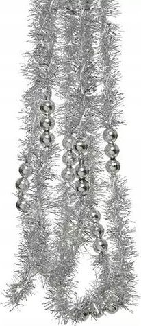 Kaemingk Łańcuch na choinkę ozdobny srebrny 2 m