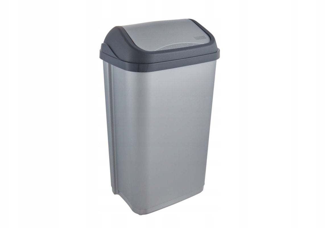 Atkritumu spainis ar grozamu vaku 50L Swantje 38 5x29x66cm gaisa sudraba krasa 4001515308953
