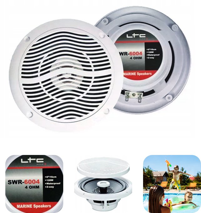 Głośniki sufitowe 2-drożne wodoodporne SWR6004 LTC one size