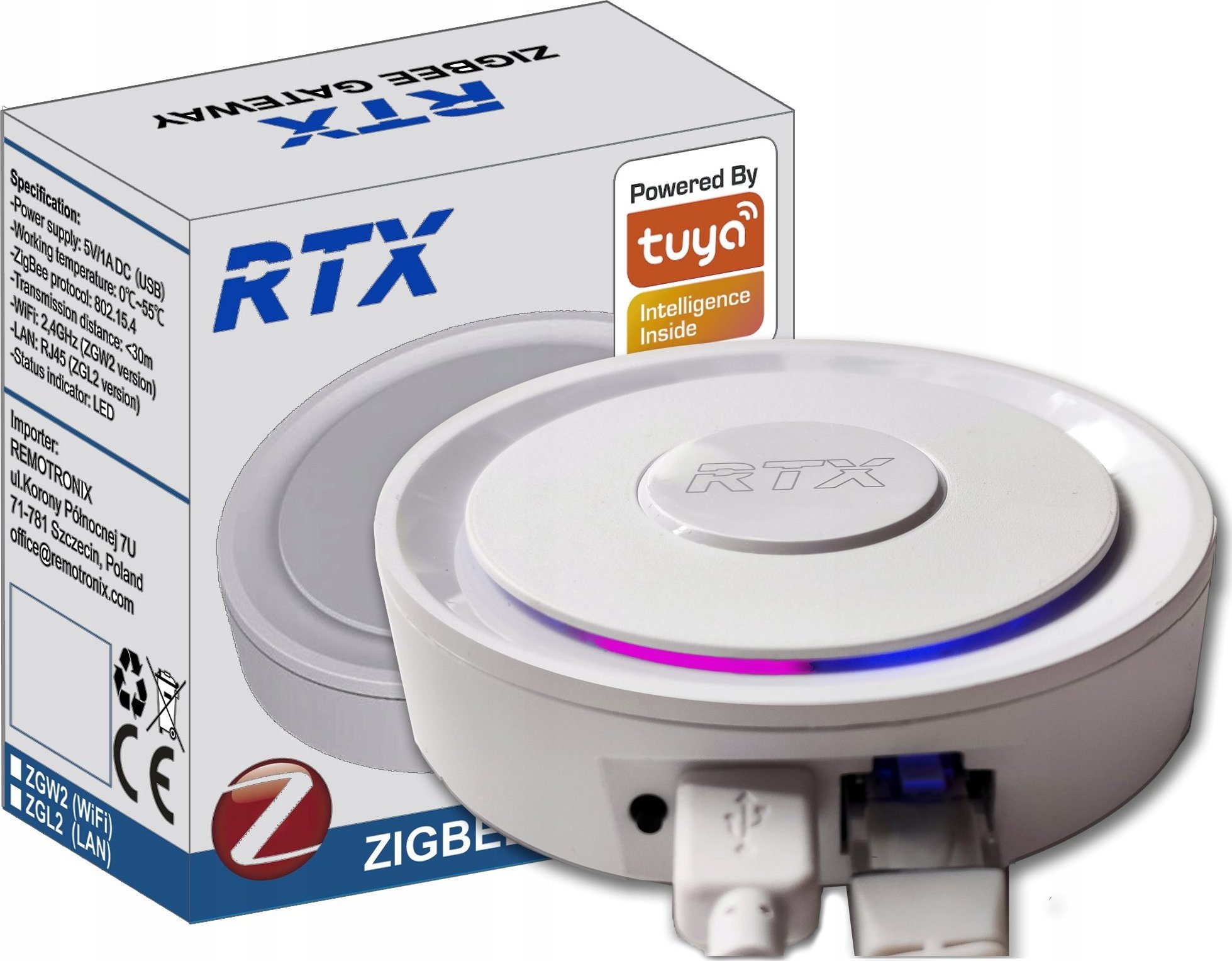RTX Centralka Bramka RTX ZigBee 3.0 TUYA Smart # LAN