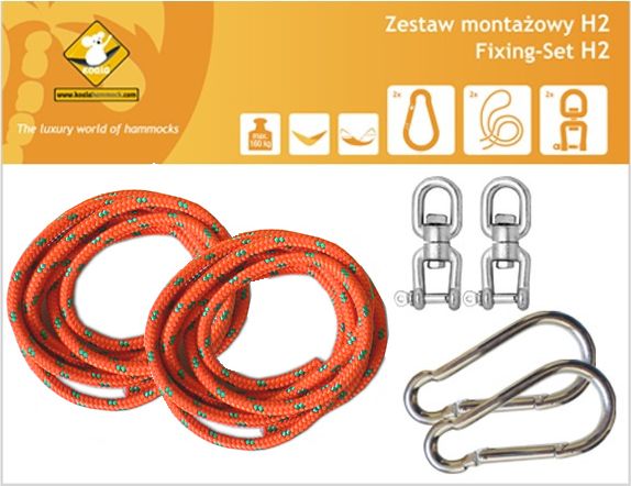 Koala Zestaw montażowy H2 do hamaków, pomarańczowy (koala/zh2)