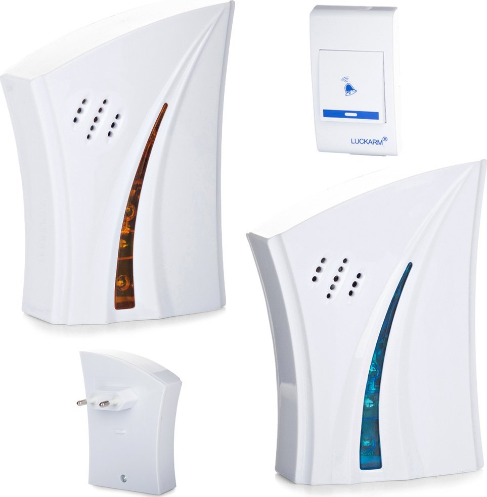 Verk Dzwonek bezprzewodowy led 2 gongi 1 przycisk alarm Dzwonek bezprzewodowy led 2 gongi 1 przycisk alarm