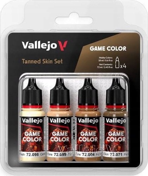 Vallejo Vallejo: 72.380 - Game Color - Tanned Skin Set 4 x (18 ml)