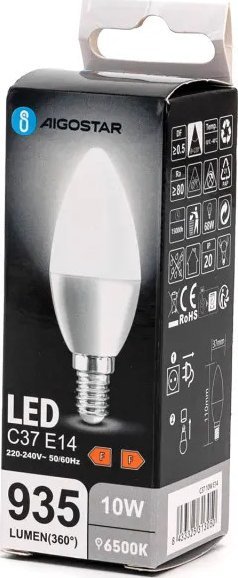 Aigostar Żrówka diodowa świeczka LED C37 E14 10W 6500K Żrówka diodowa świeczka LED C37 E14 10W 6500K