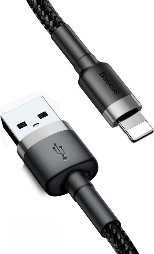 Kabel USB Baseus USB-A - Lightning 0.5 m Czarno-szary (6953156274938)