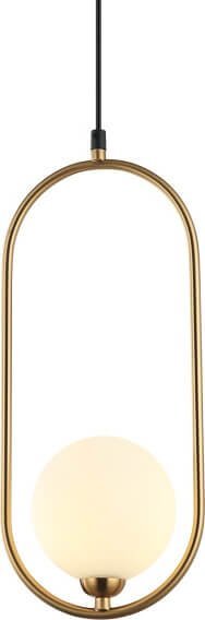 Lampa wisząca Italux Wisząca lampa nowoczesna Lupus szklana kula ball mosiądz