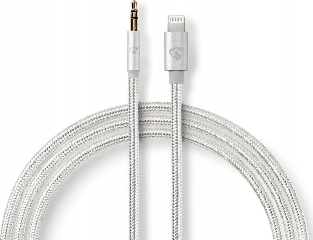 Kabel USB Nedis Lightning - mini Jack 3.5 mm 1 m Srebrny (CCTB39940AL10)