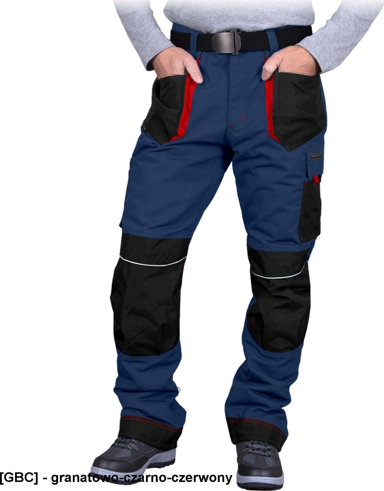 R.E.I.S. LH-FMNW-T - Spodnie ochronne ocieplane do pasa FORMEN - granatowo-czarno-czerwony M