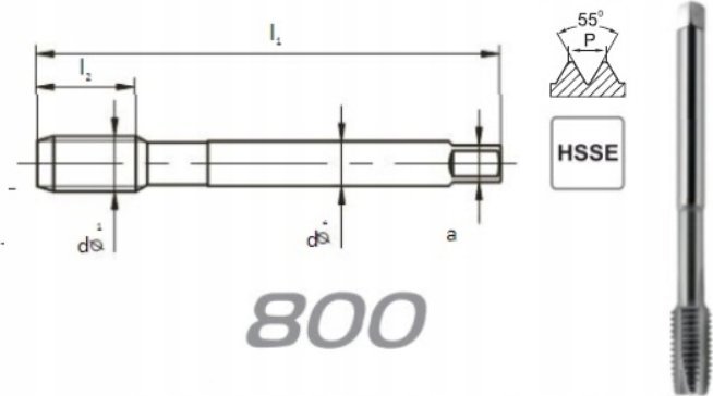 Fanar GWINTOWNIK G 1" DIN-5156B HSSE 800 - D2-111101-3139