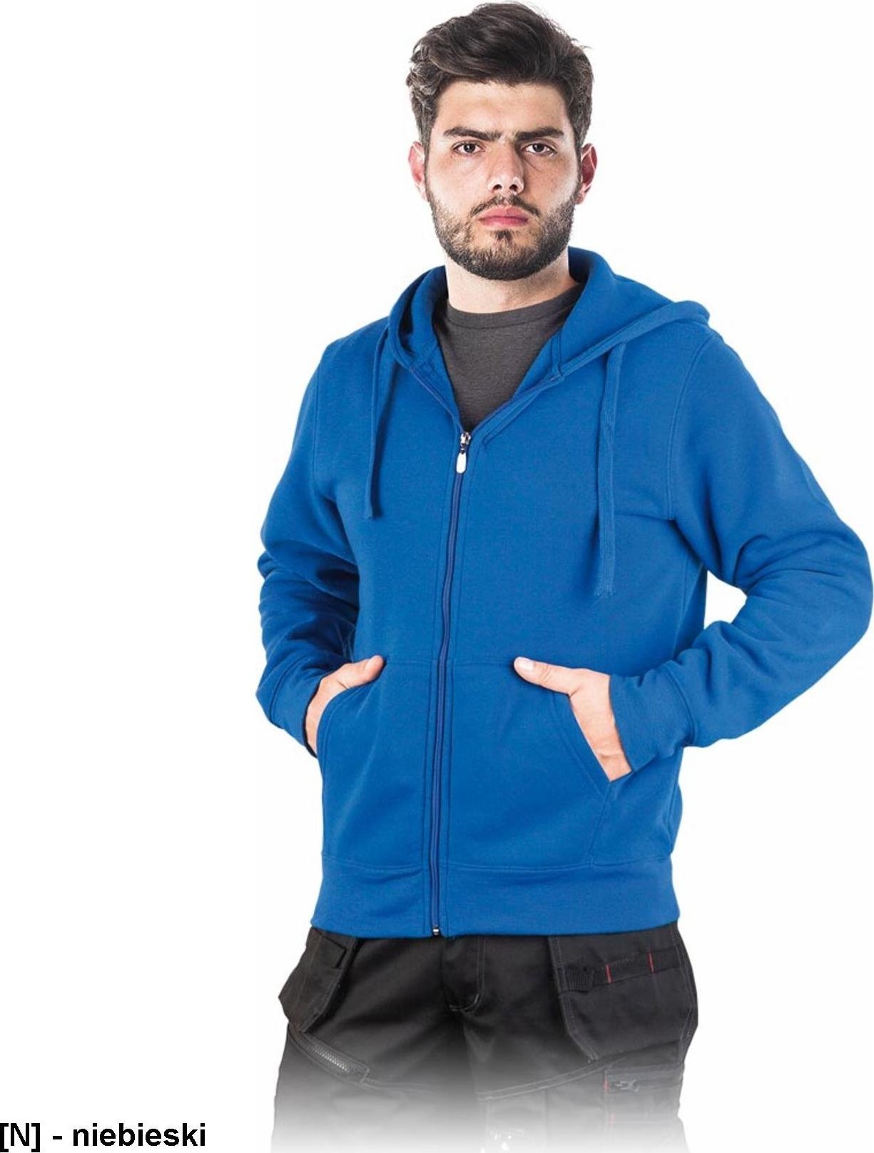 R.E.I.S. SMOKER - bluza ochronna rozpinana z kapturem - niebieski L