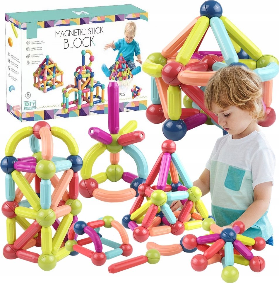 Klocki Magnetyczne Magnetic Sticks Edukacja 120 El