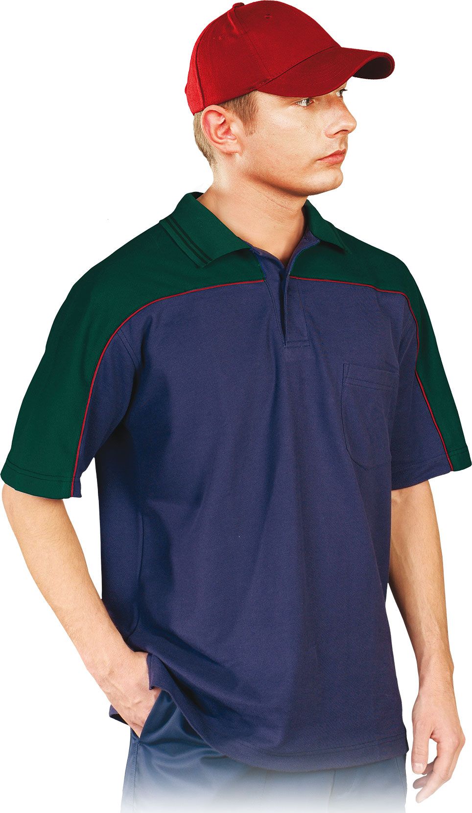 Reis Polo-Forest Koszulka Robocza Granat Green Polo - S