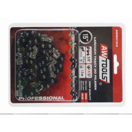 AWTools Łańcuch tnący do pilarki 38cm 15" 3/8" 1,3mm 57-ogniw (AW80104)