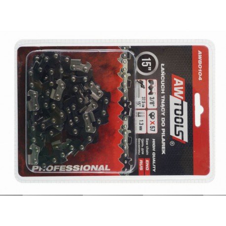 AWTools Łańcuch tnący do pilarki 38cm 15" 3/8" 1,3mm 57-ogniw (AW80104)