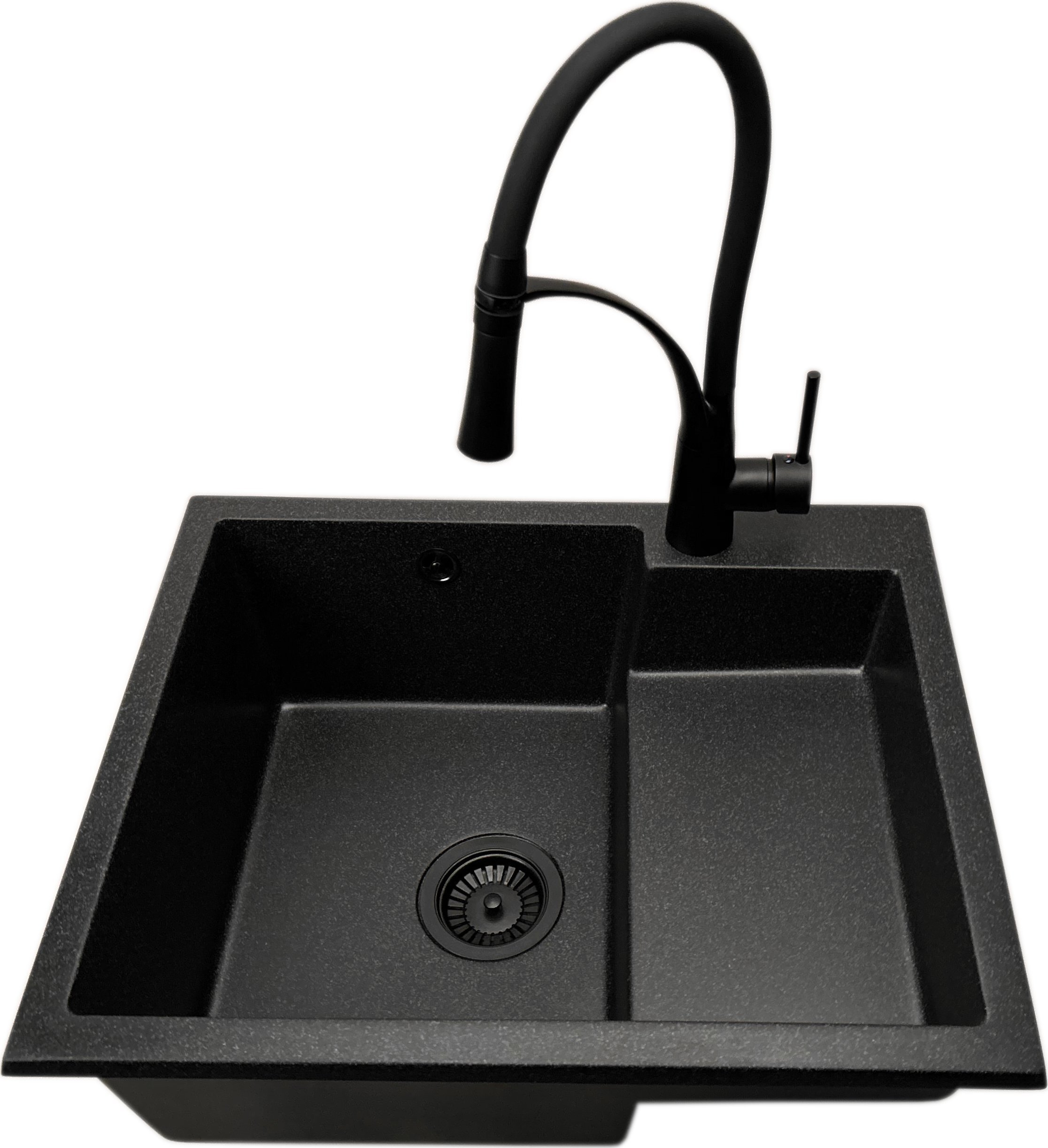 Zlewozmywak PREHNIT Zlewozmywak jednokomorowy COMAZ grafit + bateria NEXO