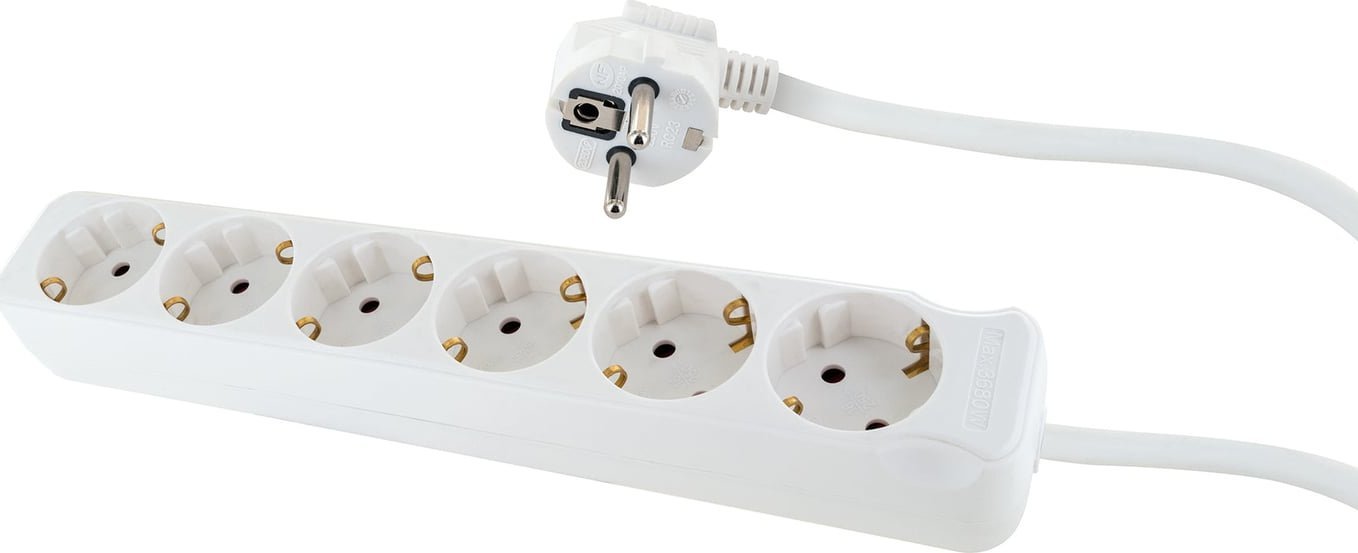 Schwaiger Rozdzielacz 1,4 m 6 x gniazdo zasilające wewnętrzna biały