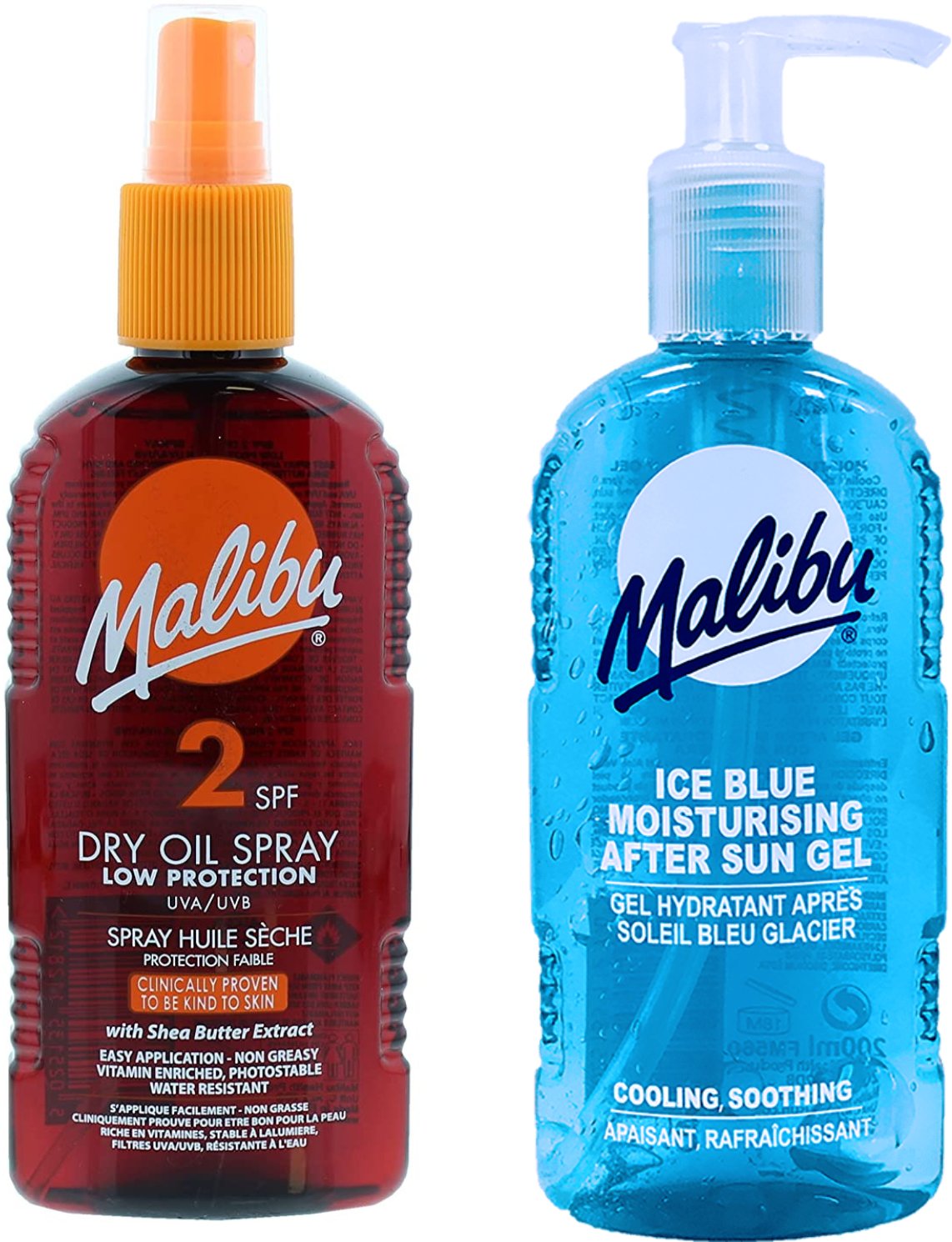 Malibu Olejek Brązujący Do Opalania SPF2 200ml + Żel Po Opalaniu 200ml