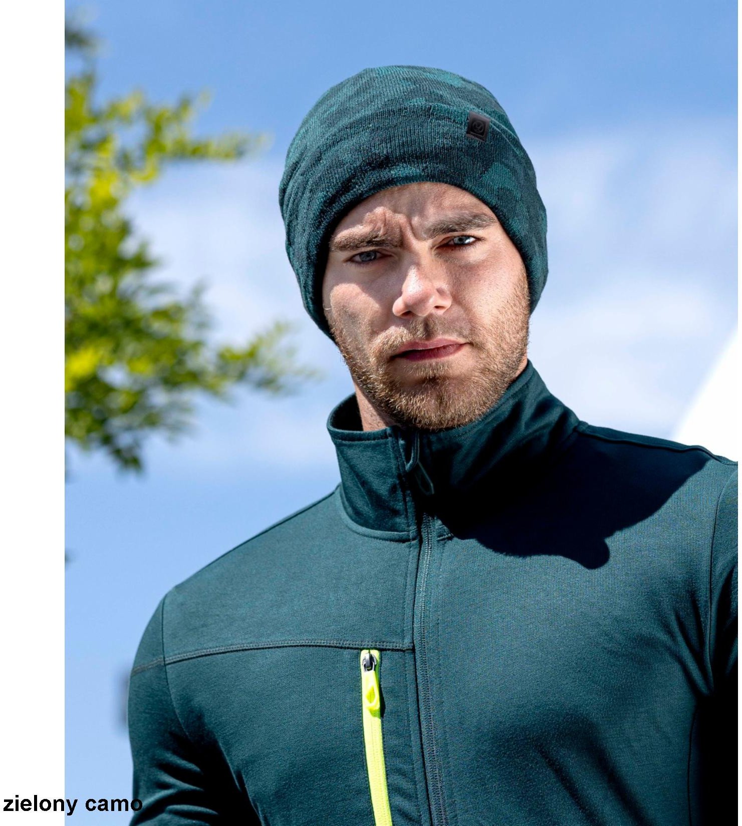 ARDONBARRDY CAMO - Stylowa czapka zimowa ciepła bardzo przyjemna z podwiniętą lamówką odpowiednia do okresu jesiennego i zimowego 100 - zielony camo