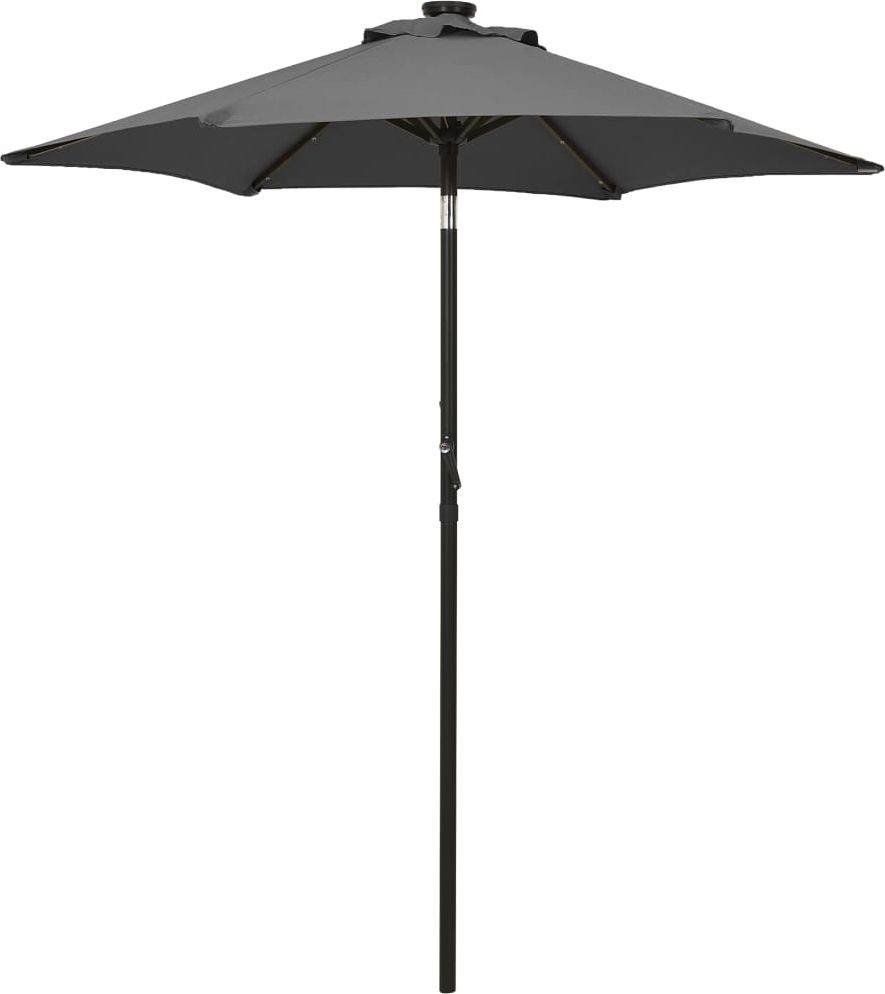 vidaXL Parasol z lampkami LED, antracytowy, 200x211 cm, aluminium