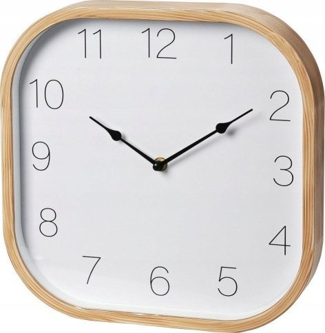 Koopman Zegar ścienny kwadratowy drewniany biały 30cm