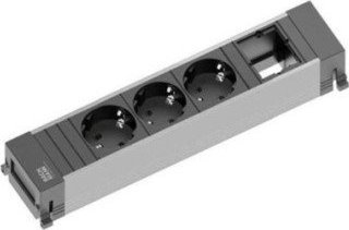 Bachmann Bachmann POWER FRAME 916.006, 3x protective contact socket, 1x custom module (black/grey, medium)