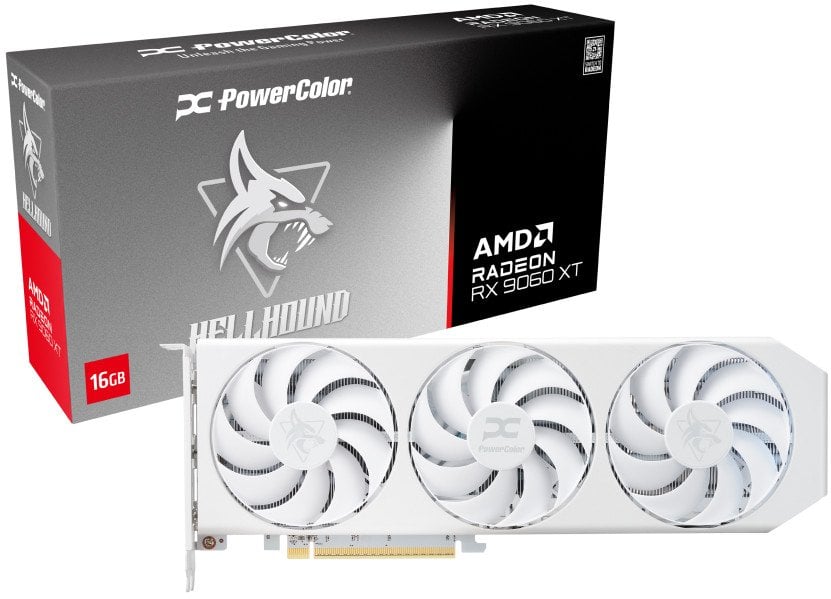 Karta graficzna POWERCOLOR Hellhound Spectral White Radeon RX 9060 XT 16GB GDDR6 (RX9060XT 16G-L/OC/WHITE)