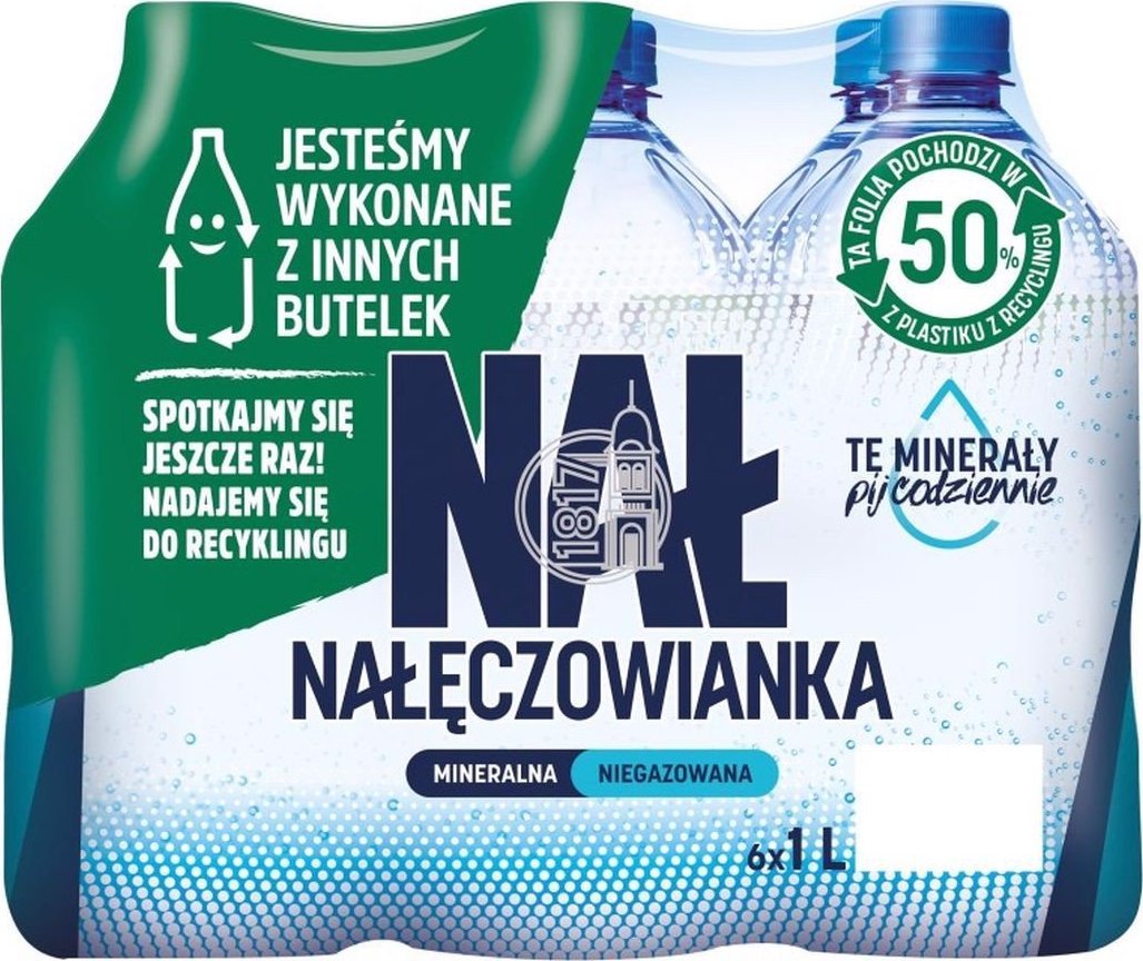 Woda Nałęczowianka Naturalna woda mineralna niegazowana 1 l x 6 sztuk