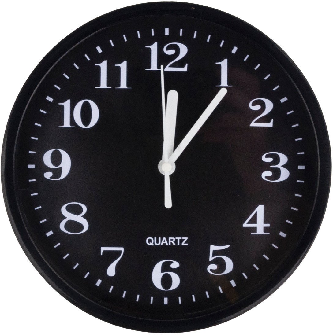 TG71355 ZEGAR czarny ŚCIENNY CZYTELNY SEKUNDNIK STYLOWY