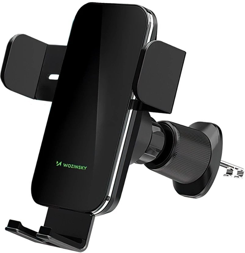 Uchwyt samochodowy Wozinsky WEDZ-3Y8S zaciskowy z ładowarką indukcyjną 15W do telefonu na kratkę nawiewu - czarny