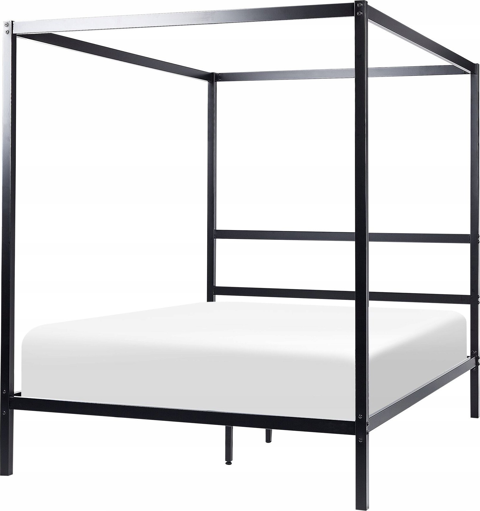 Beliani Łóżko metalowe z baldachimem 140 x 200 cm czarne LESTARDS