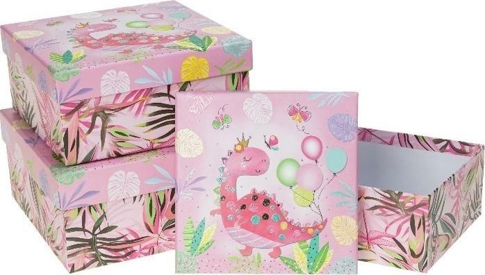 Rozette Pudełko prezentowe dziecięce 3szt dinozaur