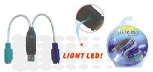 Adapter USB MicroConnect USB - PS/2 x2 Biały (USBA2PS2)