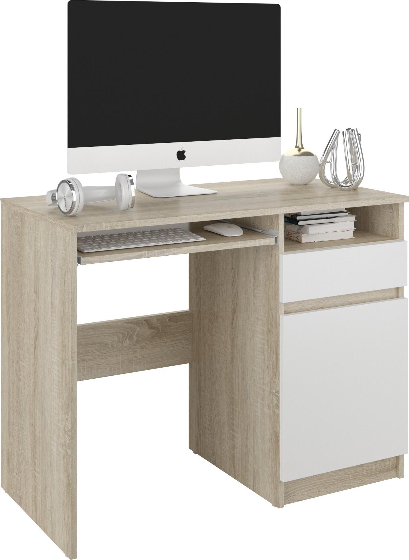 Biurko Mobene Modern Dąb Sonoma i biel 96 cm x 50 cm