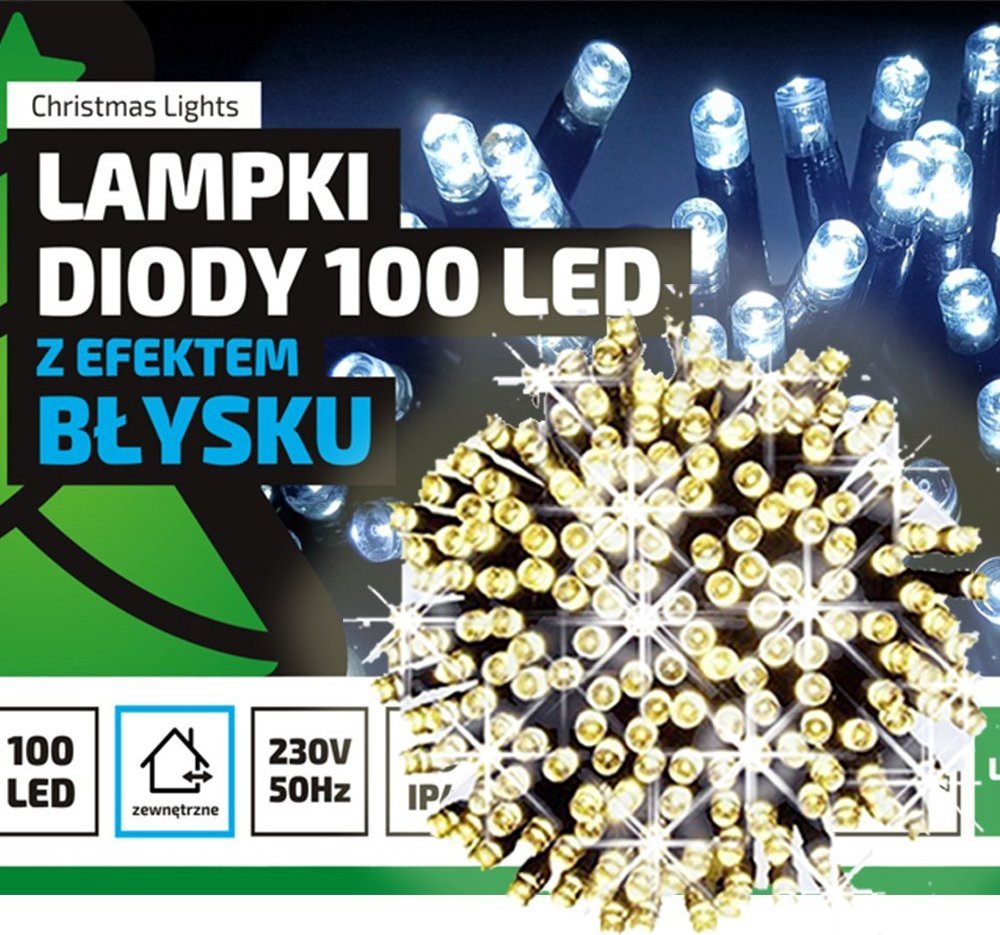 Lampki choinkowe Okej Lux 100 LED białe ciepłe