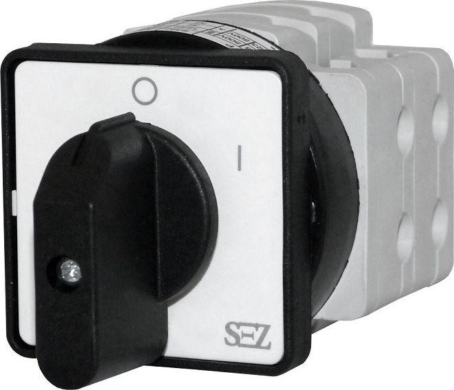 SEZ Krompachy Łącznik krzywkowy 0-1 3-fazowy 40A z dźwignią oraz szyldem S40 JD 1104 A6 SEZ