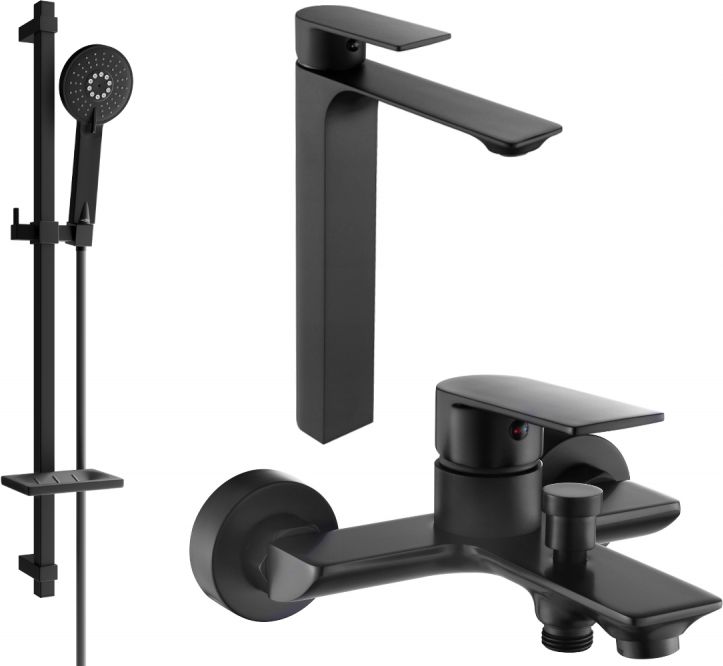 Mexen Mexen Alexa DQ40 zestaw wannowy, czarny - 71213DQ40-70