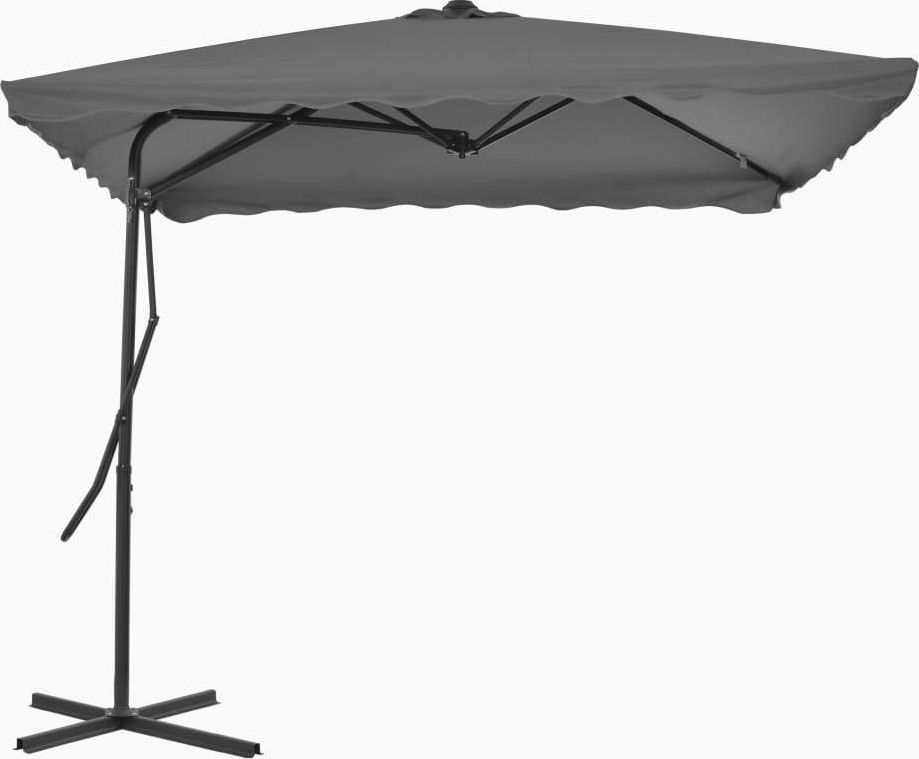 vidaXL Parasol ogrodowy na słupku stalowym, 250 x 250 cm, antracytowy