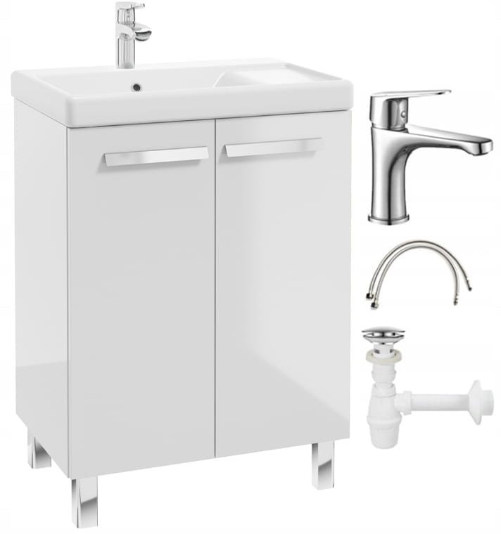 Zestaw łazienkowy szafka z umywalką 80x60 + bateria syfon korek click-clack Bonita