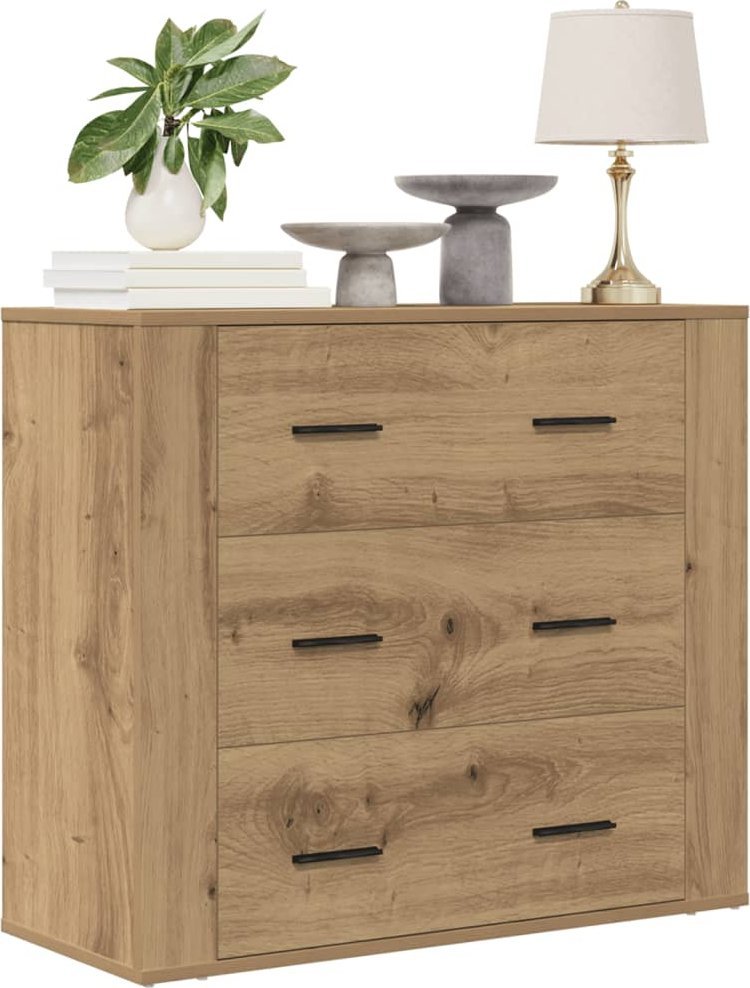 vidaXL Szafka, dąb artisian, 80x33x70 cm, materiał drewnopochodny