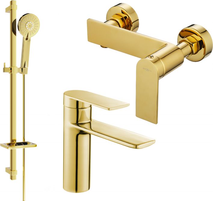 Mexen Mexen Zero DQ40 zestaw prysznicowy, złoty - 71104DQ40-50
