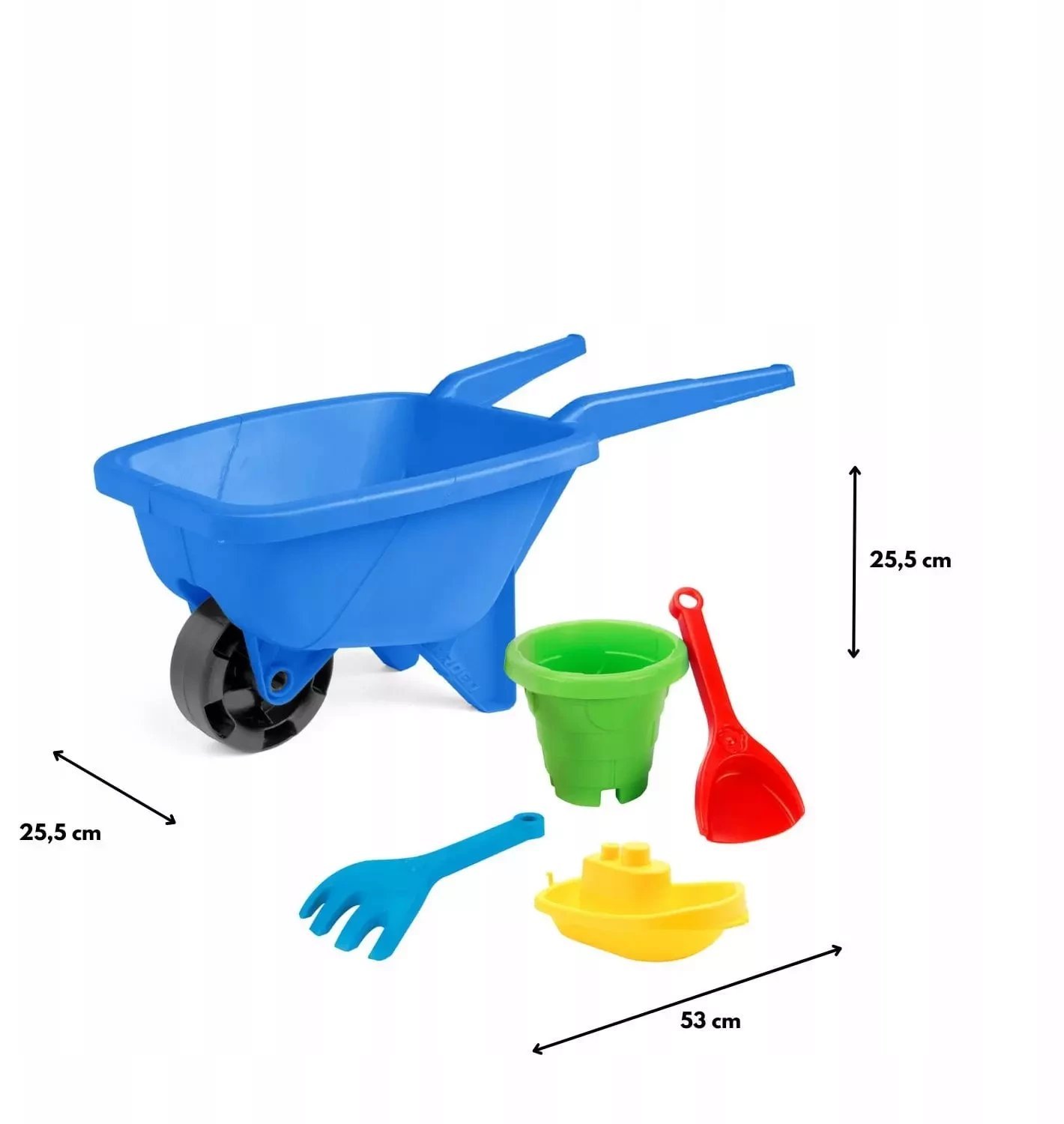 Taczka z kompletem do piasku niebieska