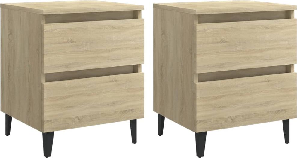 vidaXL Szafki nocne, 2 szt., dąb sonoma, 40x35x50 cm, płyta wiórowa