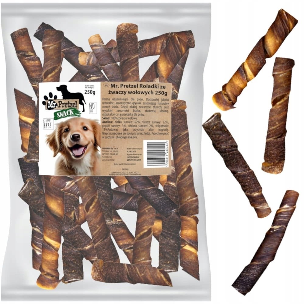 Vector-Food PRZYSMAK DLA PSA - Roladki ze żwaczy wołowych Mr.Pretzel 250g