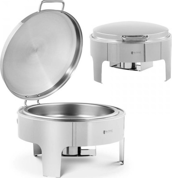 Royal Catering Podgrzewacz do potraw stołowy okrągły na pastę z pokrywą śr. 39 cm 5.8 l