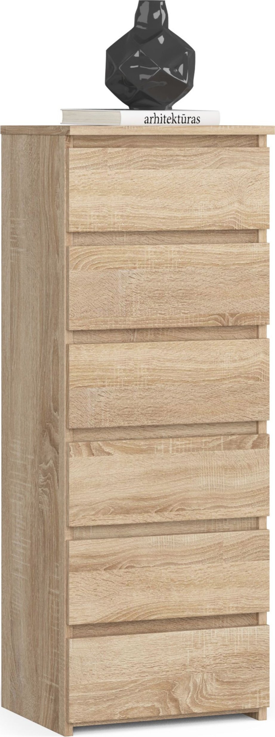 Fabryka Mebli Akord Komoda CL6 40 cm 6 szuflad - dąb sonoma