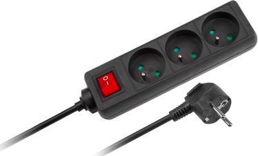 Listwa zasilająca Rebel Electro 3 gniazda 5 m czarna (URZ3197-5B)