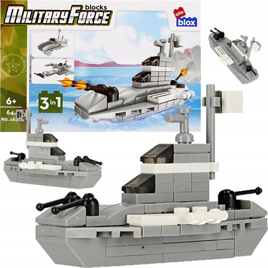 ALLEBLOX KLOCKI KONSTR ALLEBLOX MILIT 64EL 15X10X5 PUD1